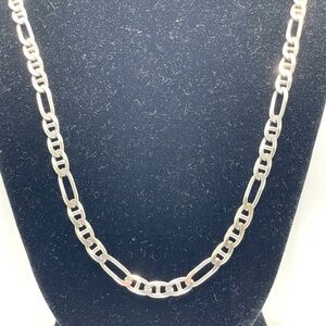 925 Sterling Silver Figaro Style Unisex Chain 22"
